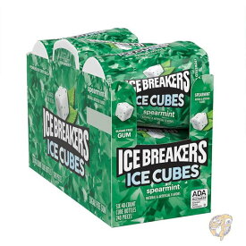 Ice Breakers アイスブレーカー アイスキューブ スペアミント シュガーフリー ガム ボトル 91g 6個 40粒入り