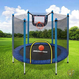 子供用 トランポリン 囲いネット バスケットボールフープ付き 55'' BLUERISE ブルーライズ