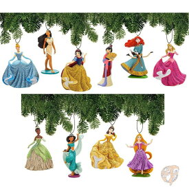 ディズニープリンセス Disney Princess オーナメント 10個セット クリスマスツリー クリスマスオーナメント　クリスマス飾り 白雪姫 シンデレラ オーロラ ベル ジャスミン ポカホンタス ムーラン ティアナ メリダ ラプンツェル