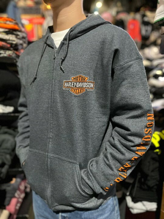 楽天市場】HARLEY-DAVIDSONハーレーダビッドソンジップパーカー grey  