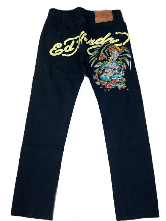 楽天市場】ED HARDY/エドハーディーEAGLE STRIKES ブラックデニム 