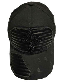 RH45 クロス CAP　装飾付キャップ　black
