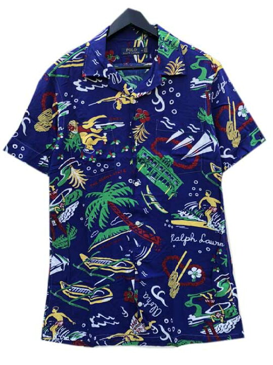 楽天市場】POLO RALPH LAUREN/ポロラルフローレンアロハシャツblue半袖 