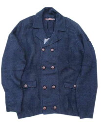 BEN SHERMAN/ベンシャーマンダブルボタンニットカーデ　navy