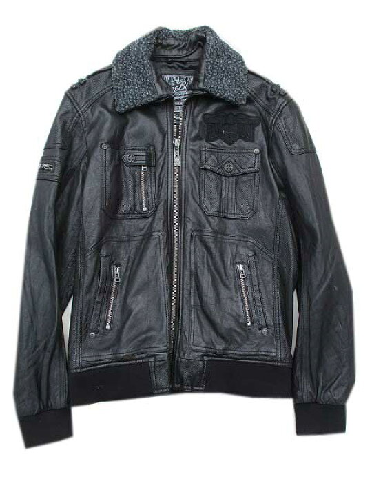 楽天市場】AFFLICTION/アフリクション ボア付きレザージャケット  