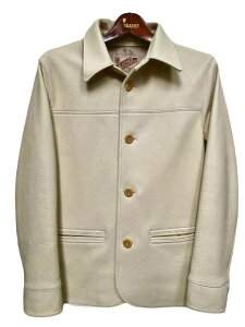 40�T�C�YY'2 LEATHER���C�c�[���U�[DEER SKIN ROUNDED HEM �J�[�R�[�g�@cream DC-76-C