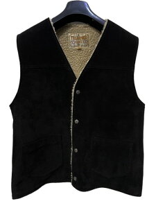 38�T�C�Y�̂�Y'2LEATHER���C�c�[���U�[STEER ROUGHOUT WOOL BOA VEST black WJ-06