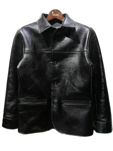 Y'2LEATHER���C�c�[���U�[ANILINE STEER ROUNDED HEM CAR COAT black(tea core)�@LHC-76-C