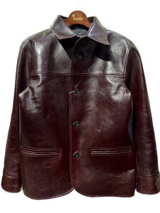 Y'2LEATHER���C�c�[���U�[ANILINE STEER ROUNDED HEM CAR COAT cherry�@LHC-76-C