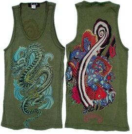 A＆G TANKTOP　DRAGON[Olive]　タンクトップ