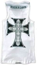 A＆G/エーアンドジー WOMEN'S RIB TANKTOP　-ロゴ・クロス-[White]