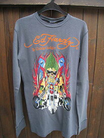 ED HARDY エドハーディー MOTOR MAN ワッフルロンT　grey