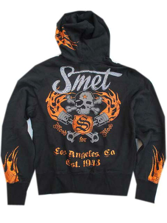 楽天市場】SMETラインストーンZIP UP HOODIEスメットジップアップ