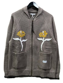 BANKS JOURNALバンクスジャーナル FLORAL ZIP SWEATER -WALNUT ジップカーデ