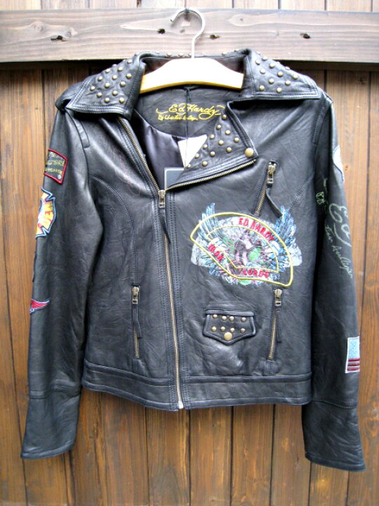楽天市場】ED HARDY / エドハーディーレザーRIDERS LEATHER JACKET  
