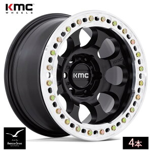 KMC �z�C�[�� KM237 RIOT BEADLOCK | SATIN BLACK W/ MACHINED RING ( 4�{ )