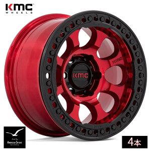 KMC �z�C�[�� KM237 RIOT BEADLOCK | CANDY RED W/ SATIN BLACK RING ( 4�{ )