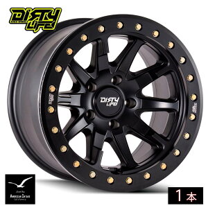 Dirty life Wheels �_�[�e�B�[���C�t �z�C�[�� DT-2 9304 | MATTE BLACK W/SIMULATED RING ( 1�{ )
