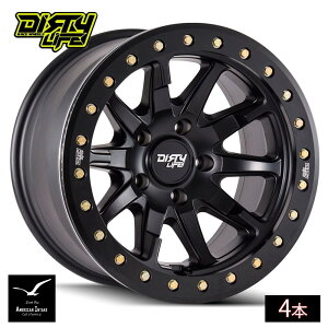 Dirty life Wheels �_�[�e�B�[���C�t �z�C�[�� DT-2 9304 | MATTE BLACK W/SIMULATED RING ( 4�{ )