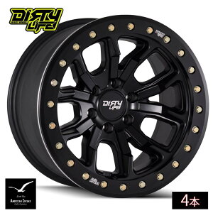 Dirty life Wheels �_�[�e�B�[���C�t �z�C�[�� DT-1 9303 | MATTE BLACK W/SIMULATED BEADLOCK RING ( 4�{ )