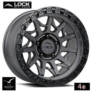 Lock Off Road Wheels ���b�N�I�t���[�h �z�C�[�� LUNATIC | Matte Gray w/ Matte Black Ring ( 4�{ )