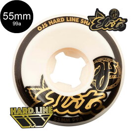 OJ WHEELS オージェイウィール55mm ELITE HARDLINE 99A TEAM WHEELSハードウィール(4個セット)スケートボード エリート ハードエッジ スケボー sk8 skateboard タイヤ ローラー 車輪 トリック スライド グラインド【2104】