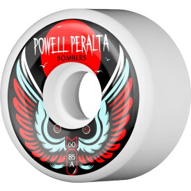 POWELL PERALTA パウエル・ペラルタ60mm BOMBER 3 WHITE 85A WHEELソフトウィール(4個セット)ロングボード ダウンヒル オールドスクール スケートボード スケボー sk8 skateboard タイヤ ローラー 車輪 静か 速い【2112】