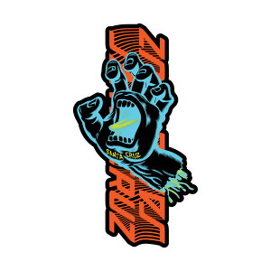 �T���^�N���[�Y SANTA CRUZ3.5in x 6in SPLIT STRIP HAND STICKER�X�e�b�J�[ �f�J�[�� �V�[�� �X�N���[�~���O�n���h �X�P�[�g�{�[�h �X�P�{�[ sk8 skateboard