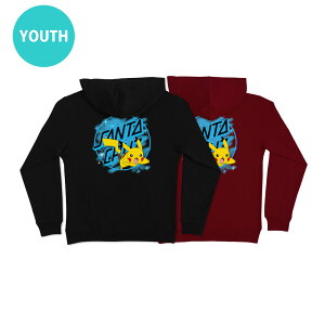 サンタクルーズ SANTA CRUZPoKeMoN PIKACHU SPRAY DOT PULLOVER HOODED SWEATSHIRT YOUTHプルオーバーパーカー ユースサイズ ポケットモンスター ポケモン ピカチュウ 子供用 キッズ P/O フード スケートボード ス