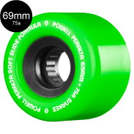 パウエル・ペラルタ POWELL PERALTA69mm SNAKES GREEN 75A WHEELソフトウィール 4個セット ロングボード …