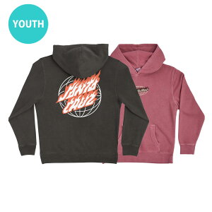 �T���^�N���[�Y SANTA CRUZGLOBAL FLAME DOT CENTER HOODED SWEATSHIRT YOUTH�v���I�[�o�[�p�[�J�[ ���[�X�T�C�Y �q���p �L�b�Y P/O �t�[�h �X�P�[�g�{�[�h �X�P�{�[sk8 skateboard�y24SM�z