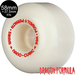 �p�E�G���E�y�����^ POWELL PERALTA58mm x 37.5mm NANO CUBIC DRAGON FORMULA WHITE 93A WHEEL�n�[�h�E�B�[�� (4�Z�b�g) �h���S���t�H�[�~���� �i�m�E�L���[�r�b�N �X�P�[�g�{�[�h �X�P�{�[ sk8 skateboard �^�C�� 