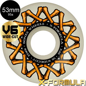 ボーンズ ウィール BONES WHEELS53mm X-FORMULA V6 WIDECUT 95A WHEELSハードウィール 4個セット エックスフォーミュラー X95 スケートボード スケボー skateboard タイヤ【2503】