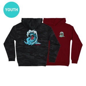 �T���^�N���[�Y SANTA CRUZSCREAMING WAVE P/O HOODED SWEATSHIRT YOUTH�v���I�[�o�[�p�[�J�[ ���[�X�T�C�Y �q���p �L�b�Y P/O �t�[�h �X�P�[�g�{�[�h �X�P�{�[sk8 skateboard�y25SS�z