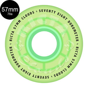 N^ RICTA57mm CLOUDS TRANSPARENT GREEN GITD 78A WHEELS\tgEB[ 4Zbg NEY N[U[ tB}[ XP[g{[h XP{[ sk8 skateboard ^C [[ ԗ Â y2507z