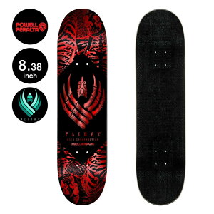 �p�E�G���E�y�����^ POWELL PERALTA�X�P�{�[ �f�b�L 8.38 FLIGHT SKELTON RED FOIL DECK SHAPE 243W�t���C�g �y�� �X�P�[�g�{�[�h �X�g���[�g sk8 skateboard �y2502�z