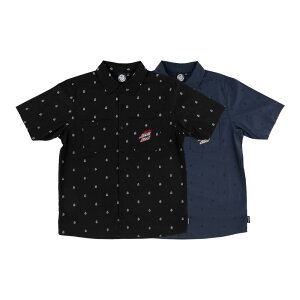 �T���^�N���[�Y SANTA CRUZSCREAMING FIRE S/S BUTTON UP SHIRT���� �{�^���V���c �X�P�[�g�{�[�h �����Y �X�g���[�g �X�P�{�[ sk8 skateboard�y25HD�z