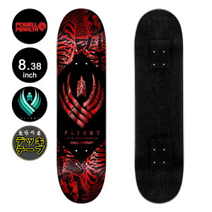 �p�E�G���E�y�����^ POWELL PERALTA�X�P�{�[ �f�b�L 8.38 FLIGHT SKELTON RED FOIL DECK SHAPE 243W�t���C�g �y�� �X�P�[�g�{�[�h �X�g���[�g sk8 skateboard �y2502�z