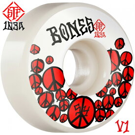 BONES WHEELS ボーンズ ウィール54mm STF PEACE V1 STANDARD 103A WHEELSハードウィール(4個セット)ホワイト ストリートテックフォーミュラ スケートボード スケボー sk8 skateboard タイヤ ローラー 車輪 トリック スライド グラインド【2204】