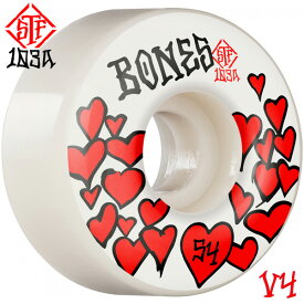 BONES WHEELS ボーンズ ウィール54mm STF LOVE V4 WIDE 103A WHEELSハードウィール(4個セット)ホワイト ストリートテックフォーミュラ スケートボード スケボー sk8 skateboard タイヤ ローラー 車輪 トリック スライド グラインド【2204】