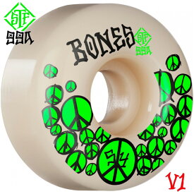 BONES WHEELS ボーンズ ウィール54mm STF PEACE V1 STANDARD 99A WHEELSハードウィール(4個セット)ホワイト ストリートテックフォーミュラ スケートボード スケボー sk8 skateboard タイヤ ローラー 車輪 トリック スライド グラインド【2204】