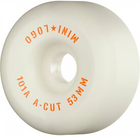 MINI LOGO ミニロゴWHEEL A-CUT "2" 53mm 101A WHITE(4pacK)ハードウィール(4個セット)ホワイト ハードウィール ストリート パーク スケートボード スケボー sk8 skateboard タイヤ ローラー 車輪 トリック スライド グラインド 高性能ウレタン使用【2103】