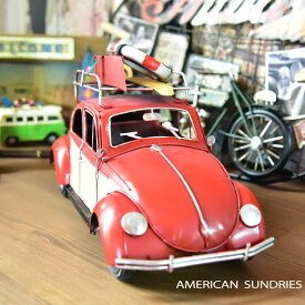 ブリキのおもちゃ 置物 アメリカン雑貨 ヴィンテージ オブジェ インテリア小物 レトロ ビートル レッド 赤 ミニカー レトロインテリア 車