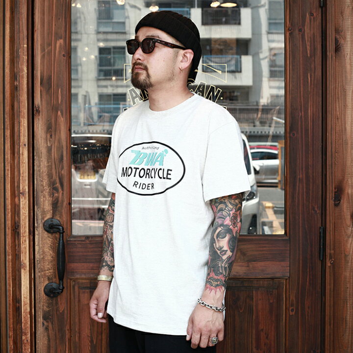 楽天市場 American Wannabe アメリカンワナビー Bwa プリントs S Tee Men S メンズ Tシャツ クルーネック 半袖 ロゴ ヴィンテージ カジュアル ストリート アメカジ モーターサイクル 限定 American Wannabe