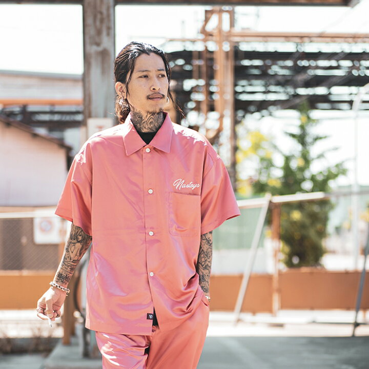 楽天市場】NASTOYS ナストイズ / 「Satin S/S Over Shirt / P.ORANGE 