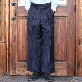 BLACK SIGN ブラックサイン / 「1930s Pencil Stripe Dress Trousers」1930sピンストライプドレスパンツ / MEN'S メンズ / スラックス / パンツ / スーツ / セットアップ / ストライプ / アメカジ / ドレス / フォーマル