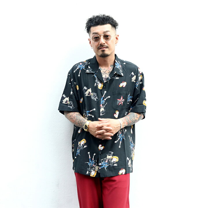 楽天市場】【限定】Schott×NASTOYS /「HAWAIIAN S/S SHIRT / BLACK 