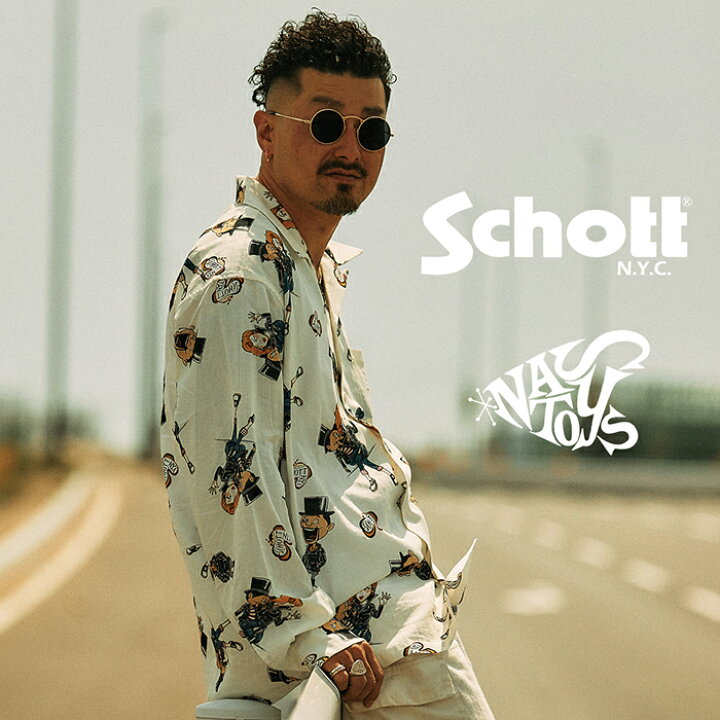 楽天市場】【限定】Schott×NASTOYS /「HAWAIIAN L/S SHIRT / WHITE 