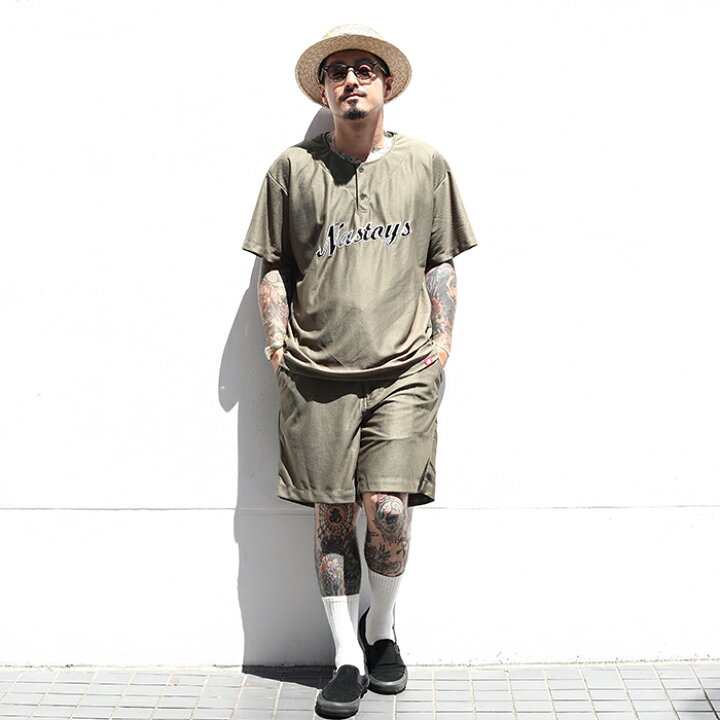 楽天市場】NASTOYS ナストイズ /「Mesh Baseball S/S Shirts / OLIVE 