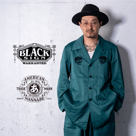 BLACK SIGN 「AMERICAN WANNABE EXCLUSIVE AHEN Doctor Jacket Ahen Green」アヘンドクタージャケット BSSJ-24401 メンズ ジャケット 男性ジャケット かっこいい メンズセットアップ メンズジャケット レーヨン オールドアメリカン ファッション ヴィンテージ アメカジ